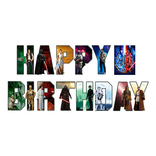 Star Wars Theme Happy Birthday Banner