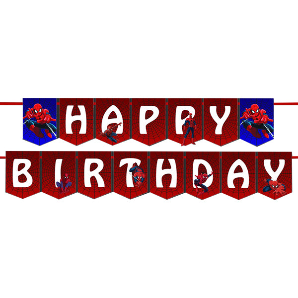 Spider Man Theme Happy Birthday Banner