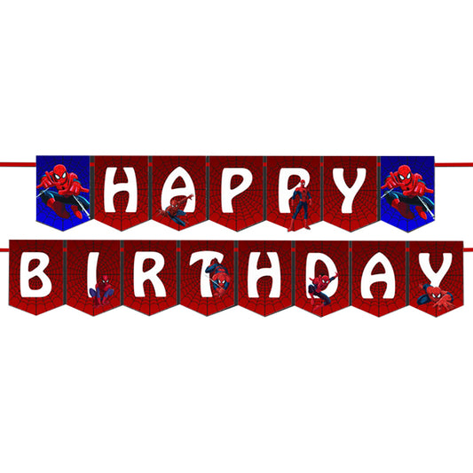 Spider Man Theme Happy Birthday Banner