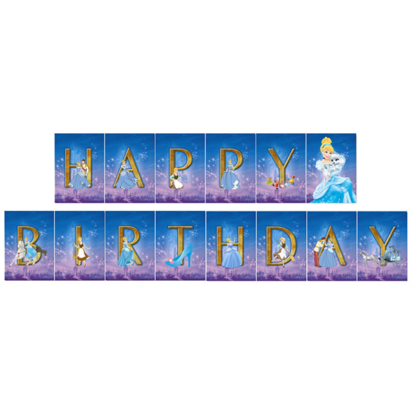 Cinderella Party Theme Happy Birthday Banner