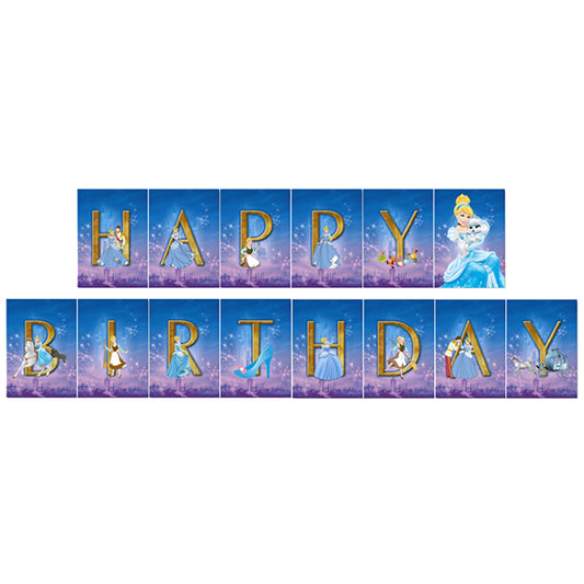 Cinderella Party Theme Happy Birthday Banner