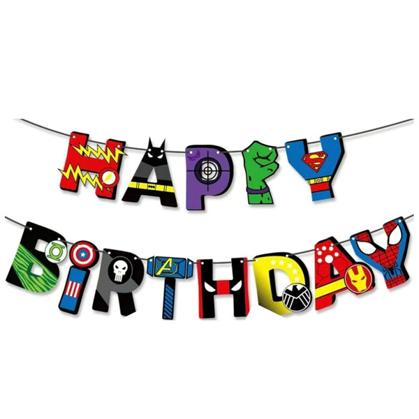 Avengers Party Theme Happy Birthday Banner