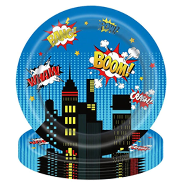 Superhero Party Theme Paper Plates