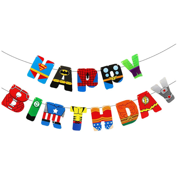 Avengers Theme Happy Birthday Banner
