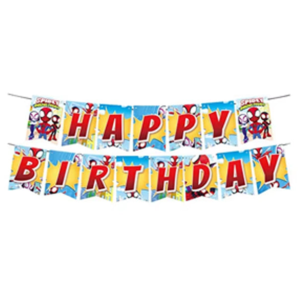 Spiderman Theme Happy Birthday Banner