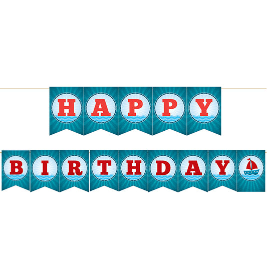 Nautical Happy Birthday Letter Banner