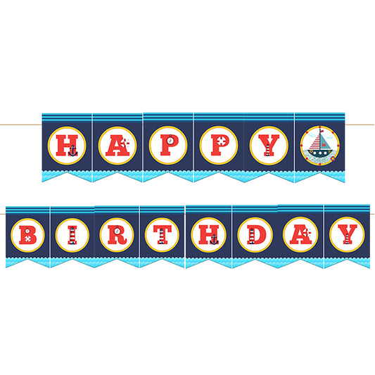Nautical Happy Birthday Letter Banner
