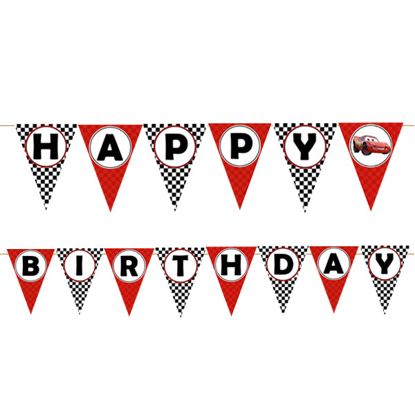 Cars Lightning McQueen Happy Birthday Banner