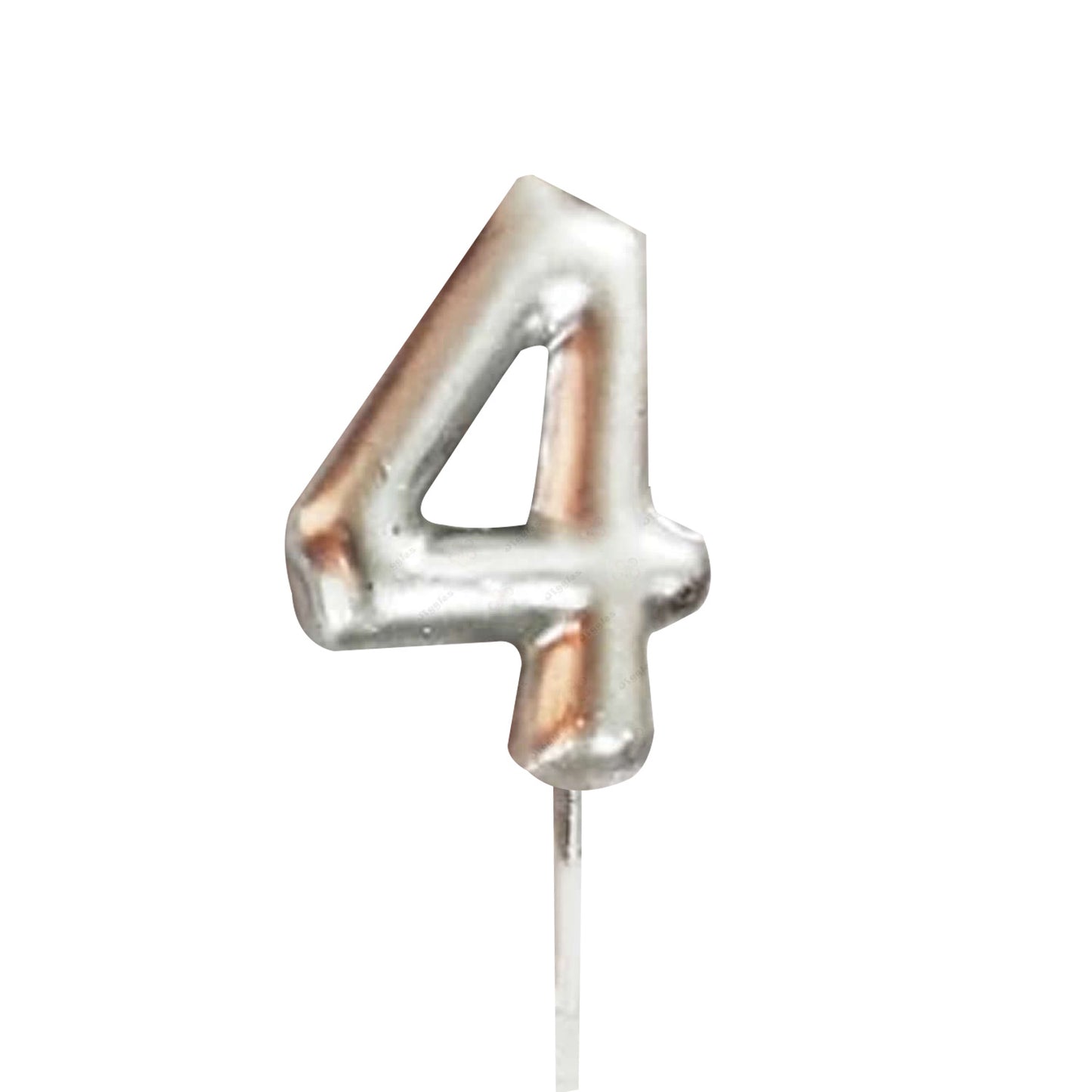 Silver Number Candles