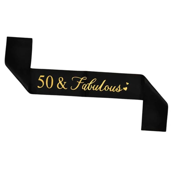 50 & Fabulous Black Sash