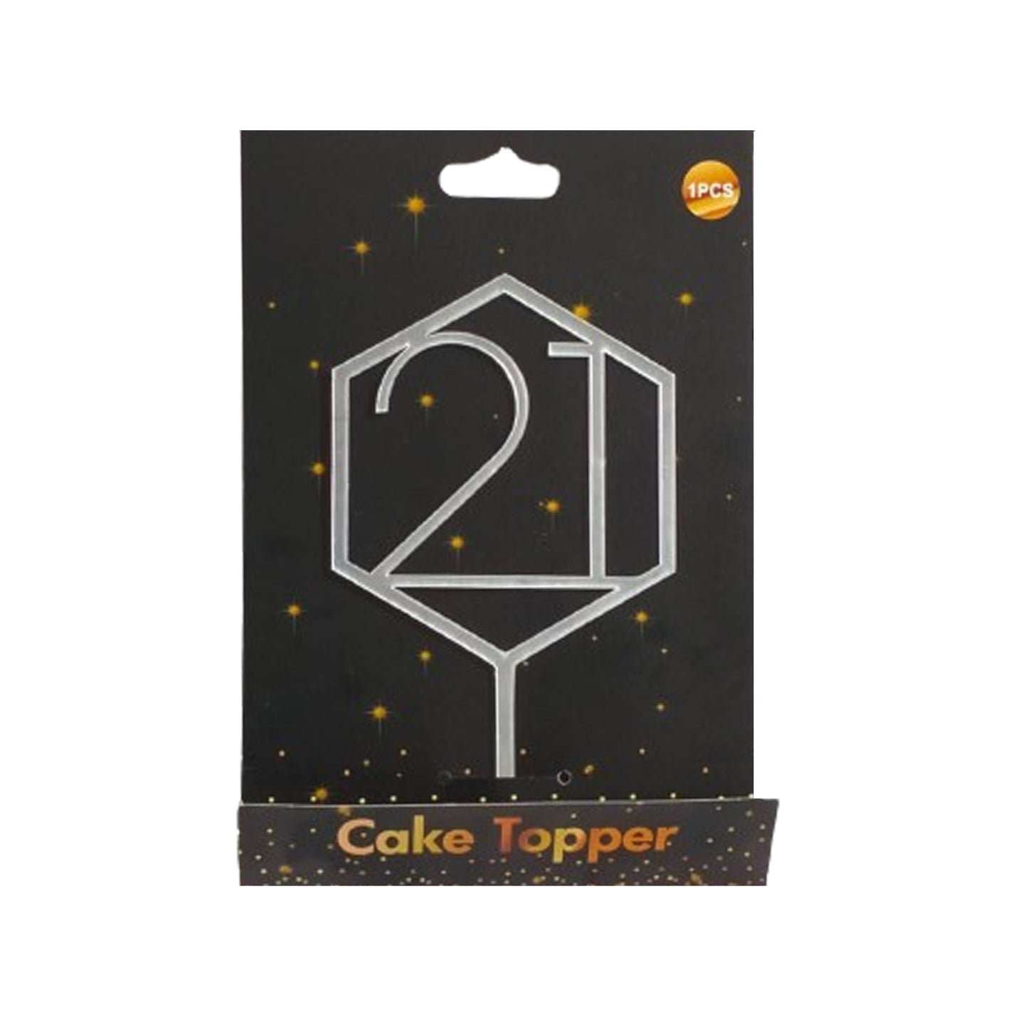 Acrylic Number Cake Topper Silver