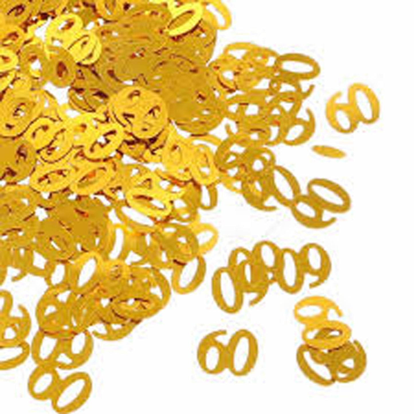 Number 60th Table Confetti Gold