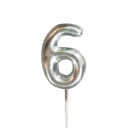 Silver Number Candles