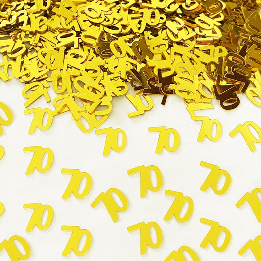 Number 70th Table Confetti Gold