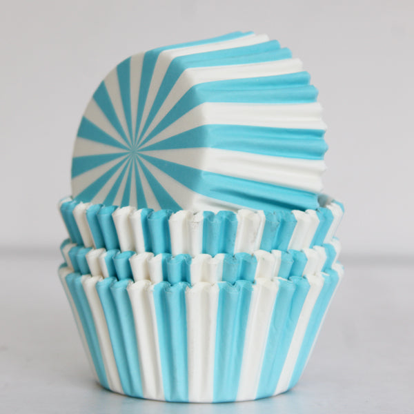 Cup Cake Lines Light Blue & White