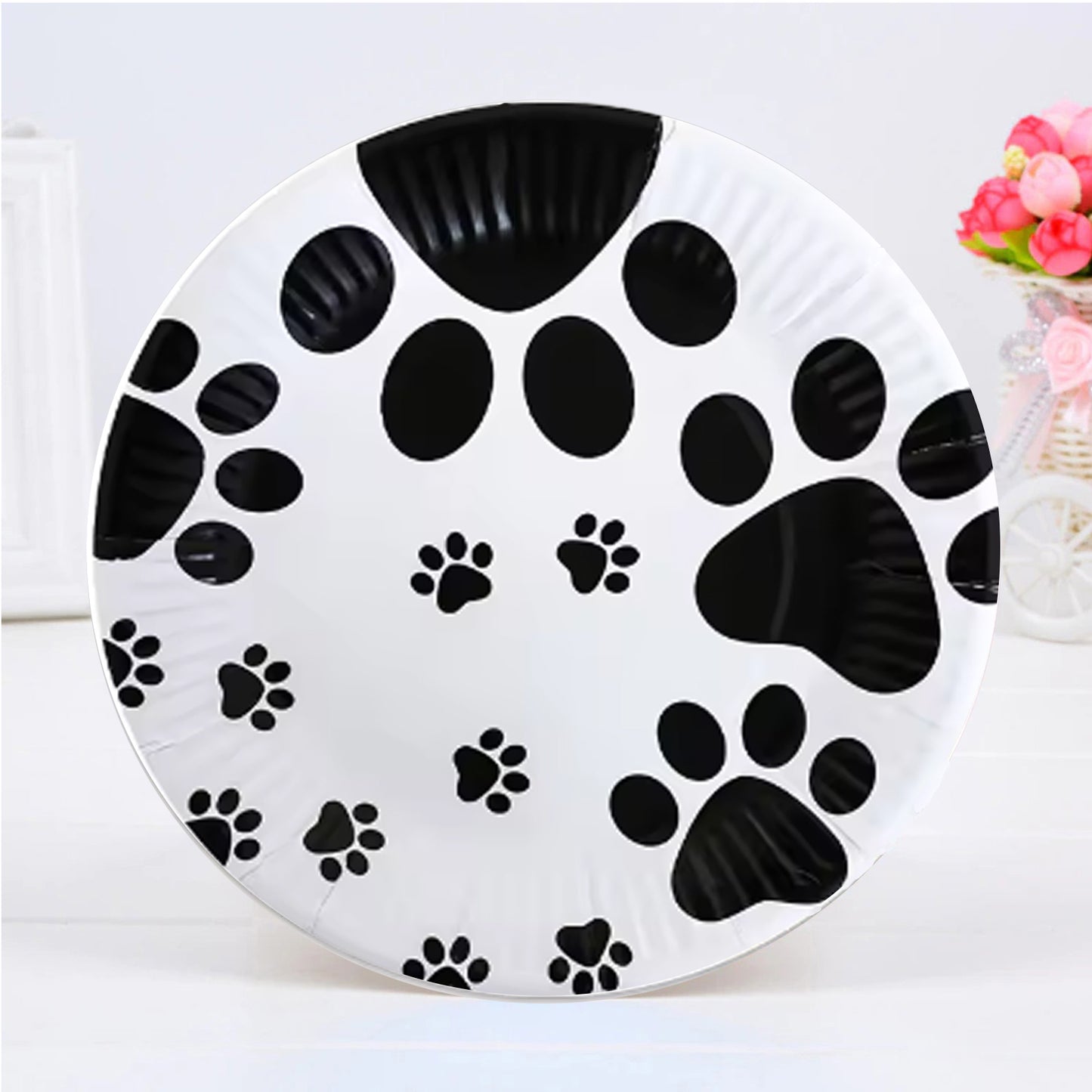 Dog Fingerprint Theme Paper Plate