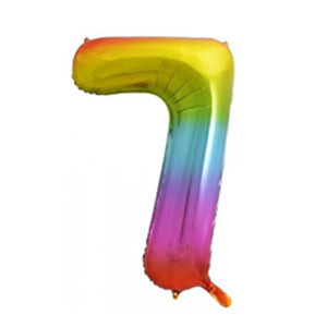 Foil Number Balloon  Rainbow Color 32" (Air Filling Only)