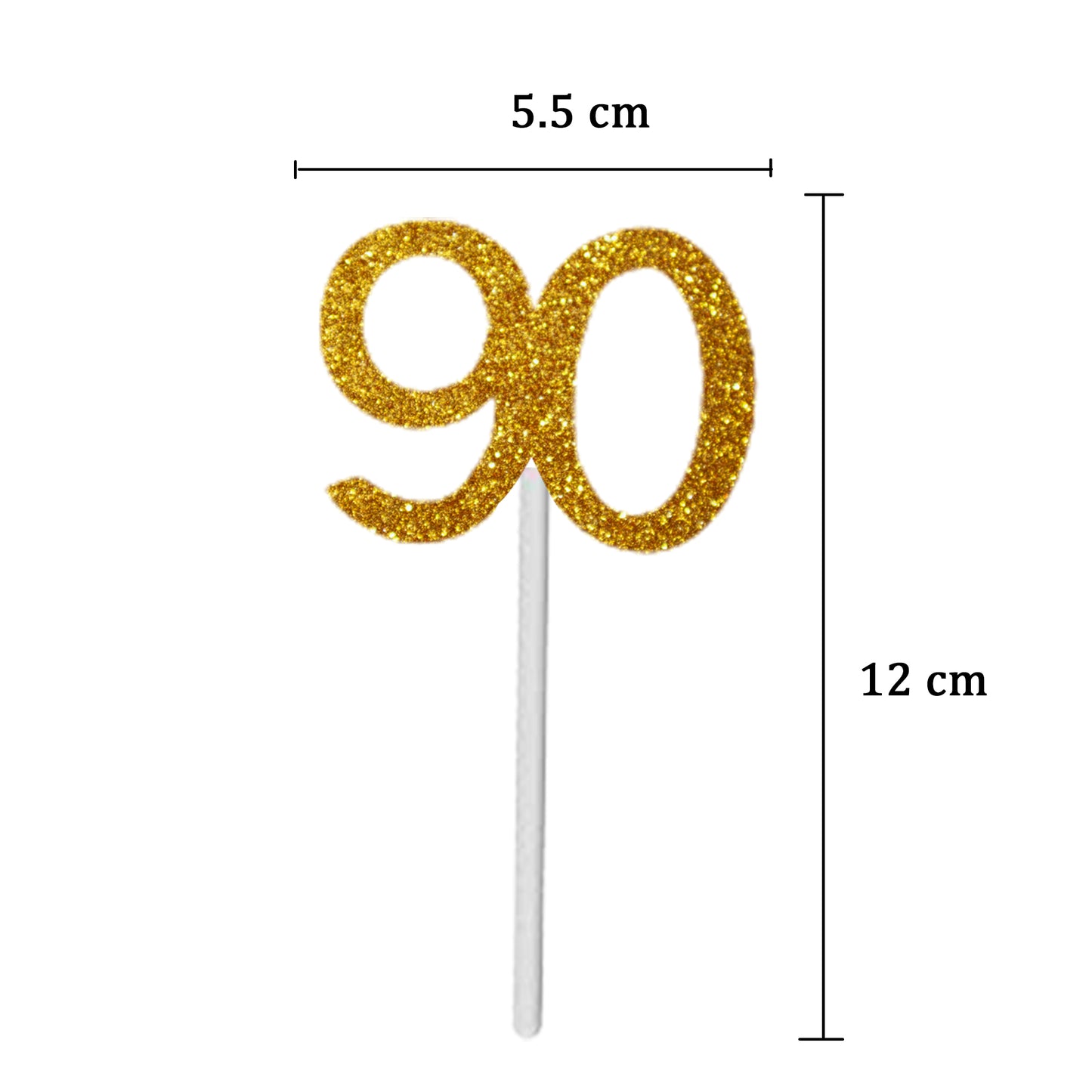 Number 90 Cup Cake Topper Gold