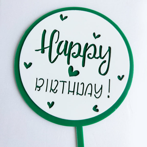 Round Shape Green Cake Topper
