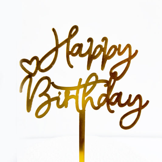 Gold Acrylic Cake Topper