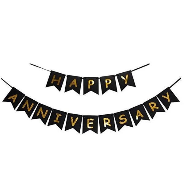 Happy Anniversary Banner Black