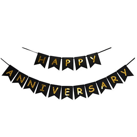 Happy Anniversary Banner Black