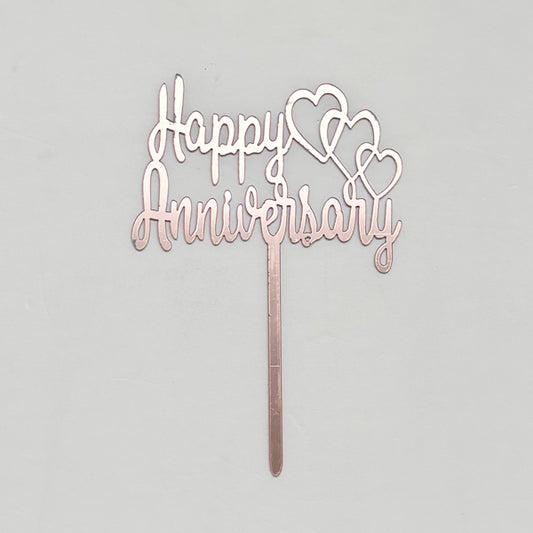 Happy Annivesary Cake Topper Pink