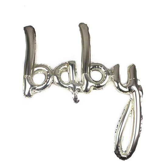 Baby Letter  foil balloon Silver