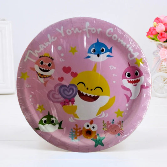 Baby Shark Pink Theme Paper Plate