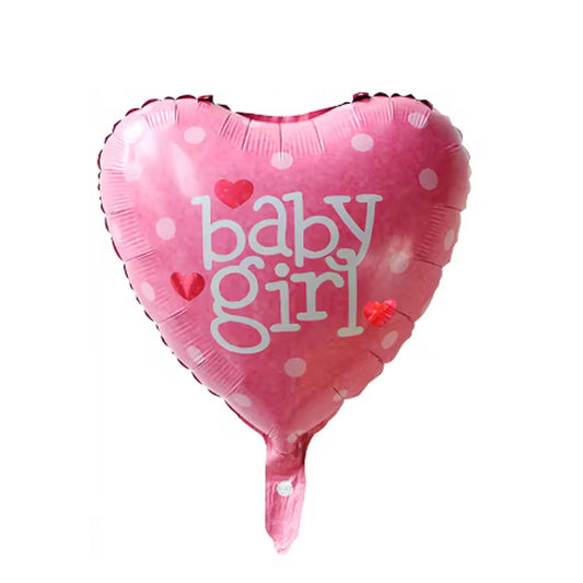 Baby Girl Heart Shape Foil Balloons