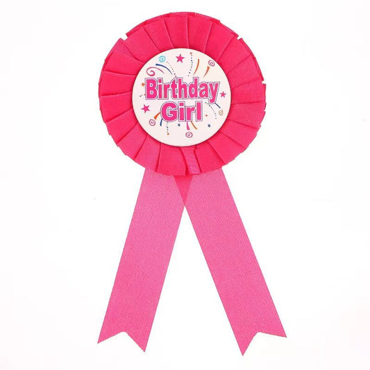 Hot Pink Birthday Girl Badge