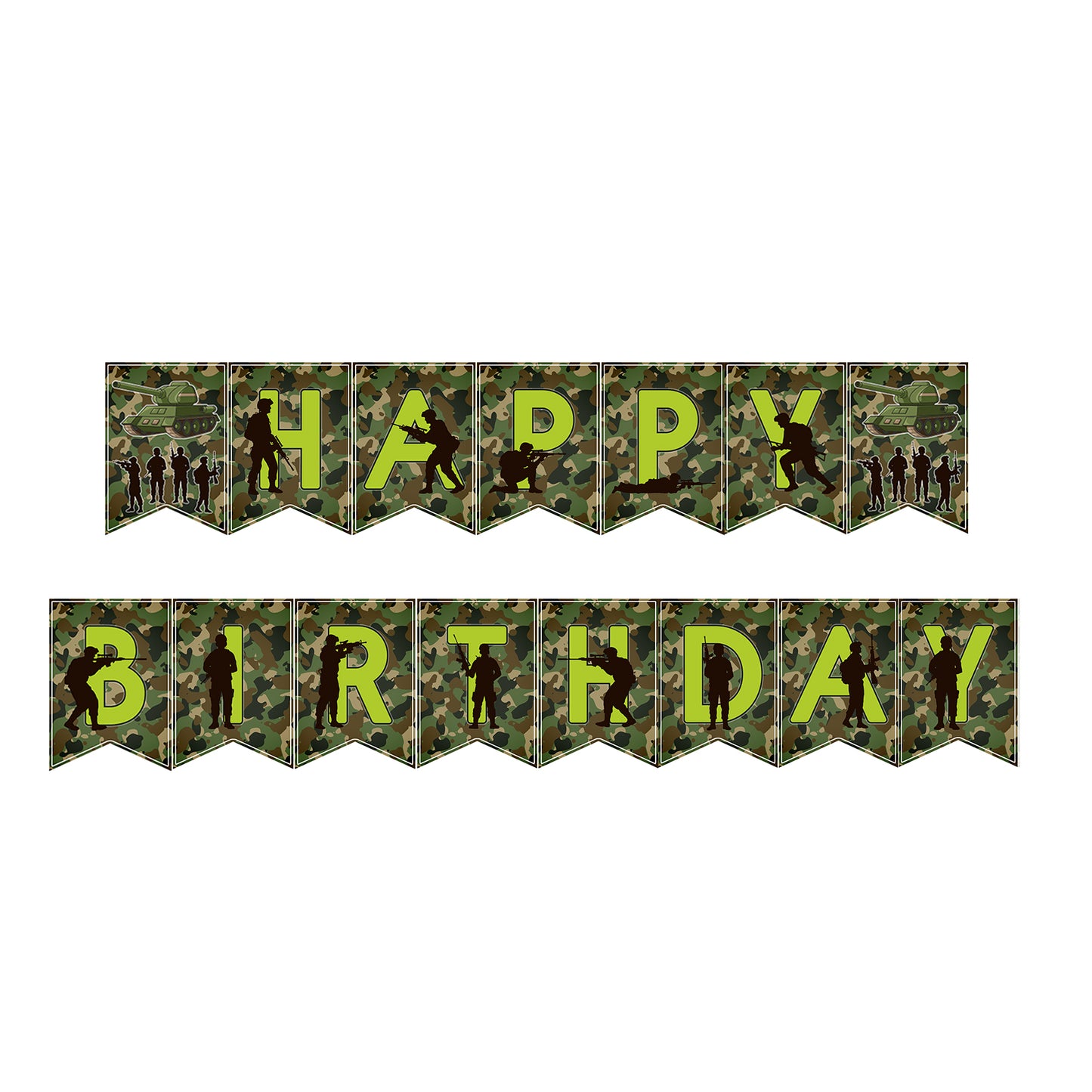 Camouflage Themes Customized Birthday Banner