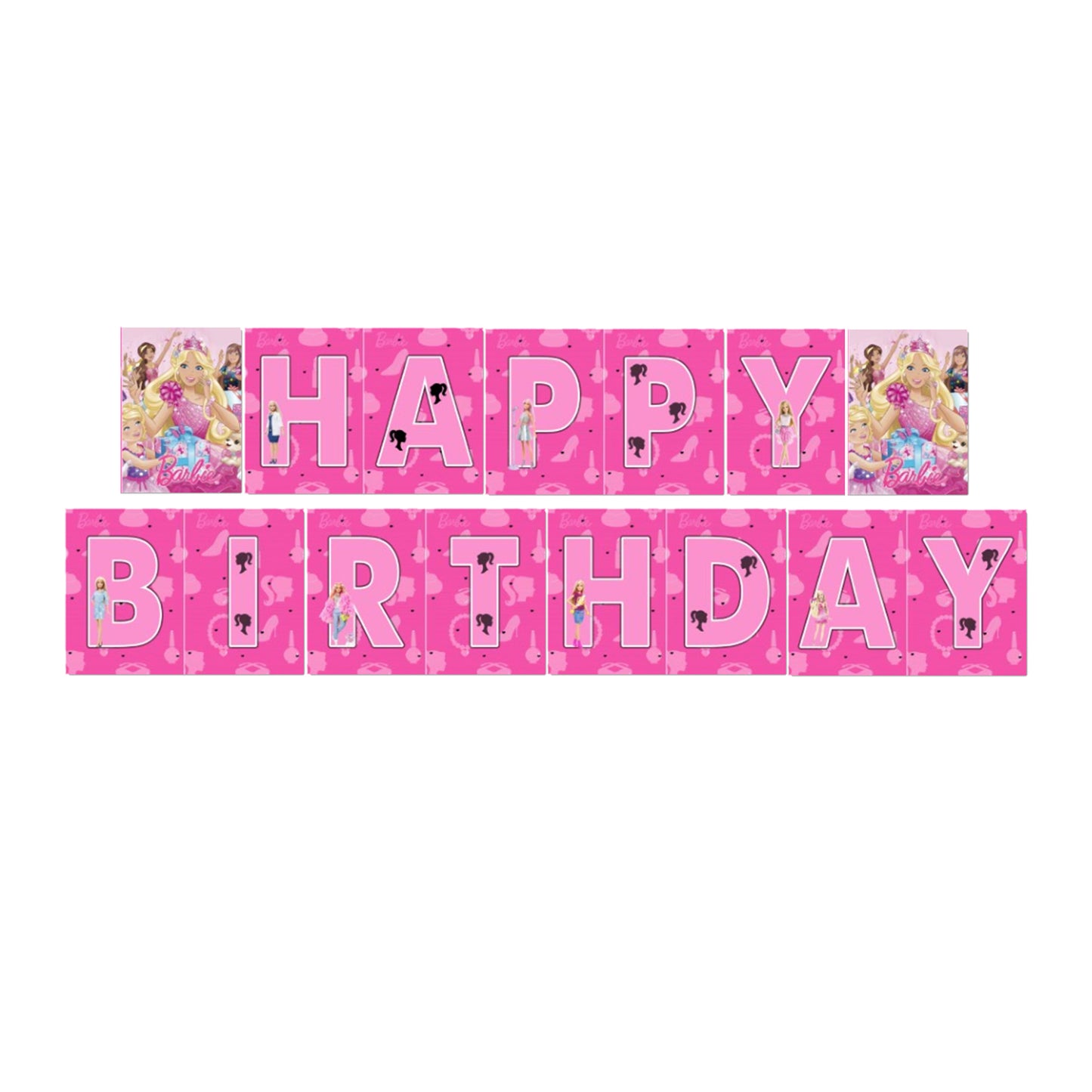 Customized Barbie Themes Birthday Banner