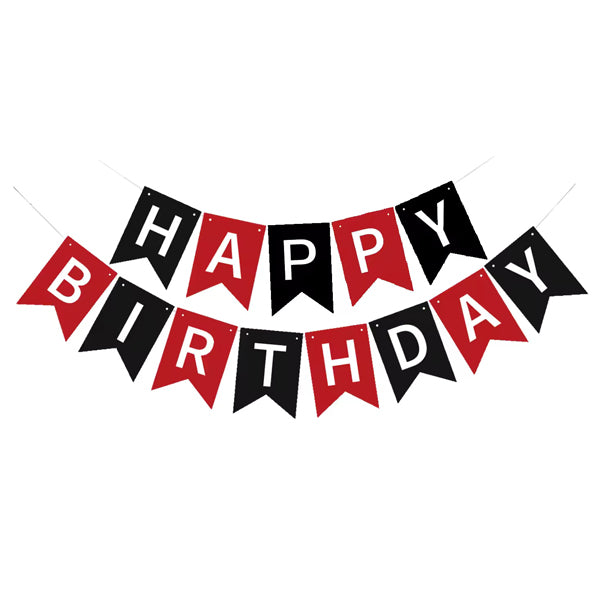 Birthday Banner Black & Red