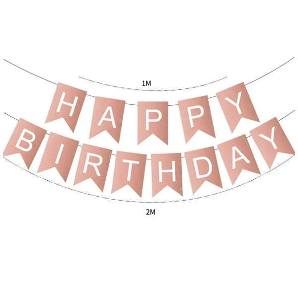 Birthday Banner Pastel Pink