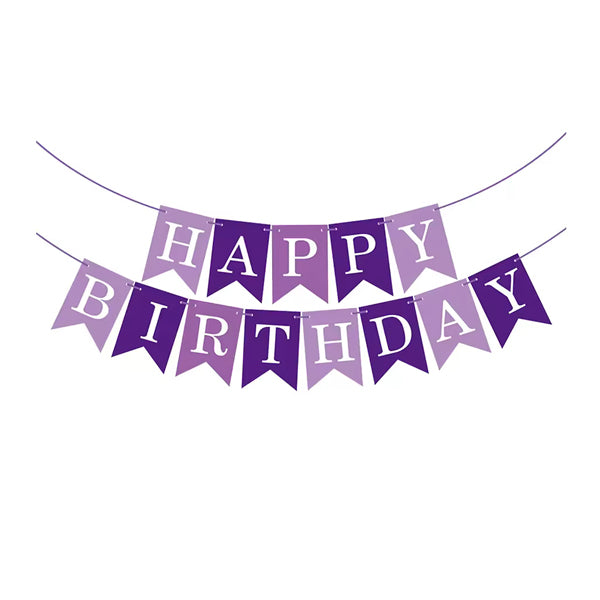 Birthday Banner Pastel purple with white letters
