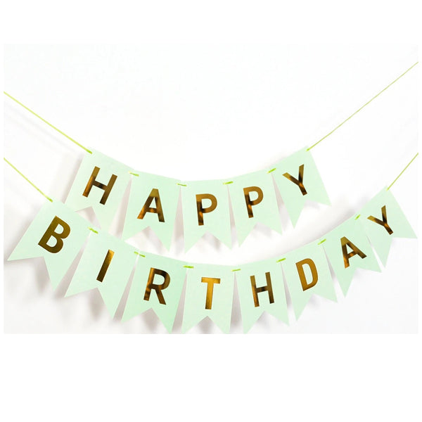 Happy Birthday Pastel Green