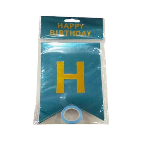 Glitter Light Blue Color Birthday Banner