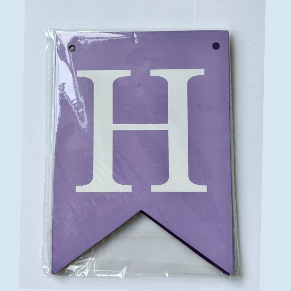 Birthday Banner Pastel purple with white letters