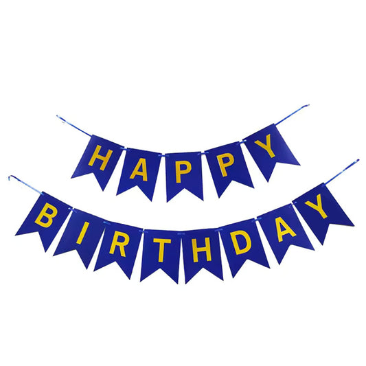 Birthday banner dark blue gold