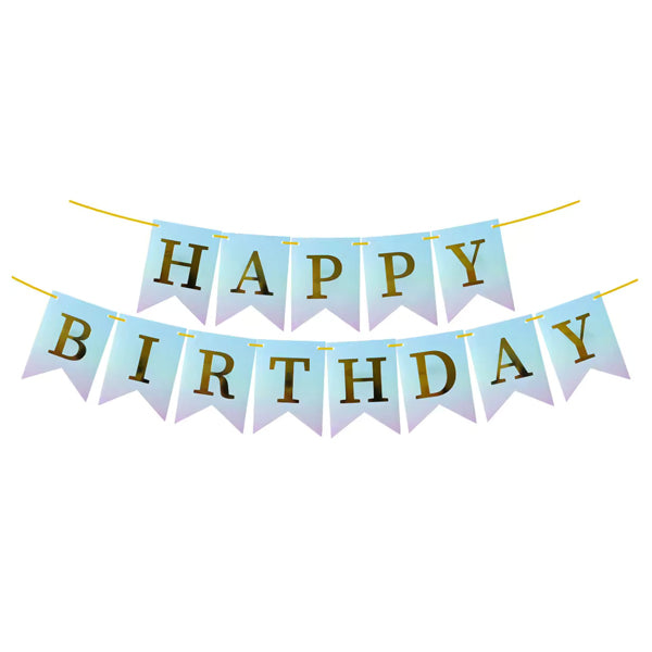 Birthday banner gradient gold