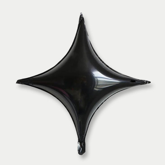 Black 4 Point Star Foil Balloon