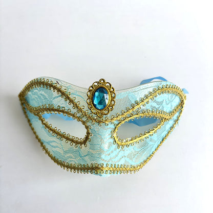 Light Blue and Gold Princess  Masquerade Mask