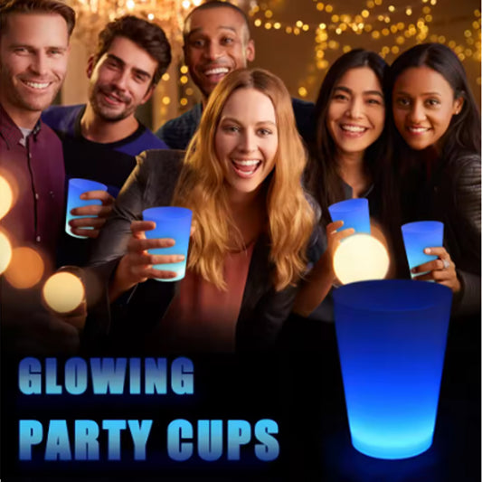 Blue Plastic Glow in The Dark Party Cup (Neon Party)