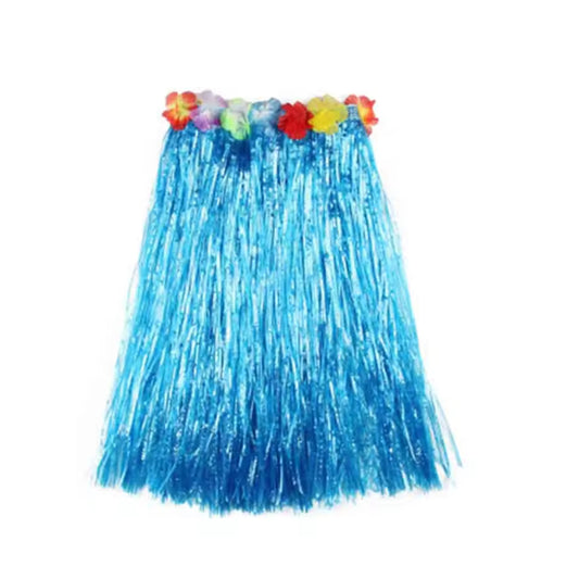 Blue Hawaiian Hula Grass Skirt