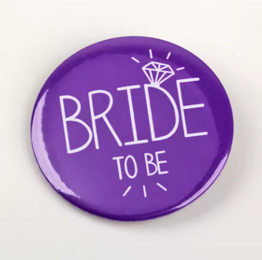 Purple Bride To Be Badge
