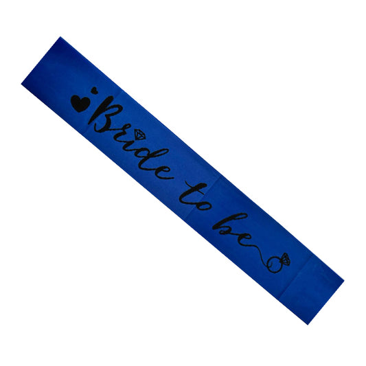 Bride To Be Blue Sash Black Text