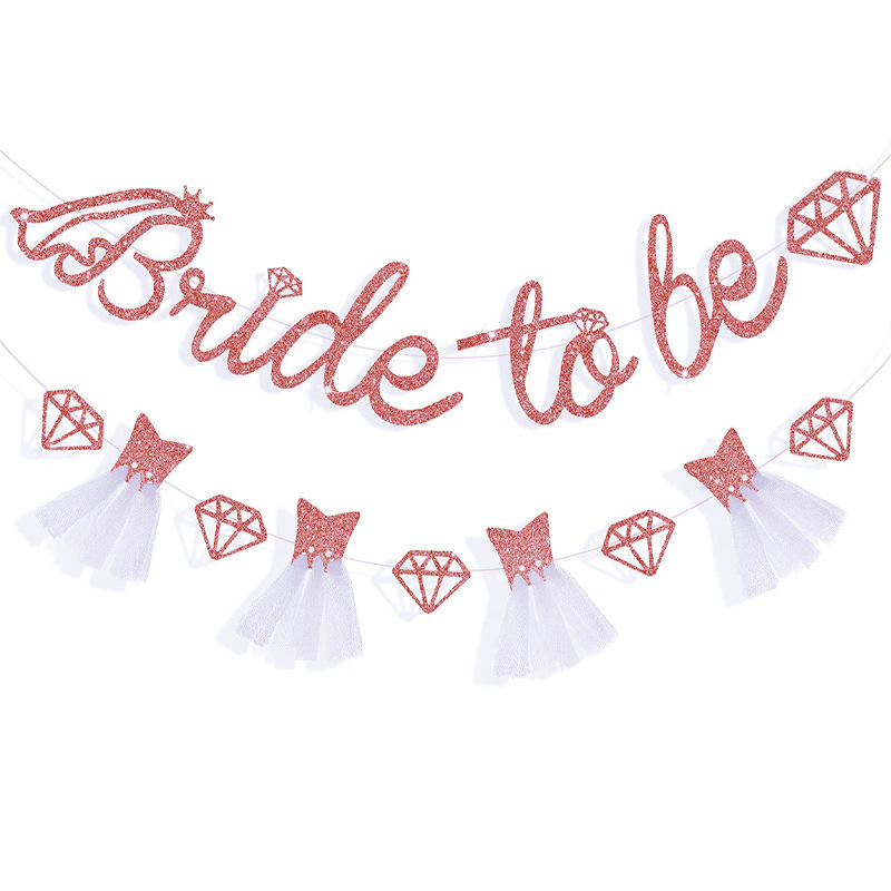 Rose Gold Bride To Be Banner Pack