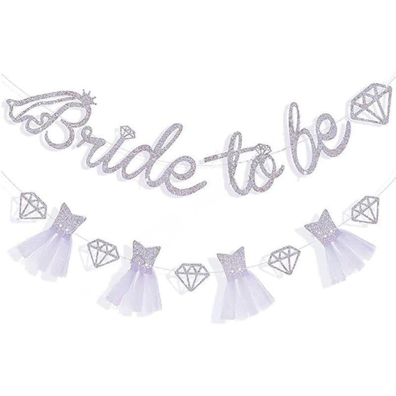 Silver Bride To Be Banner Pack