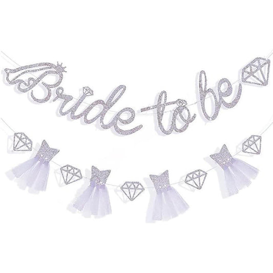 Silver Bride To Be Banner Pack
